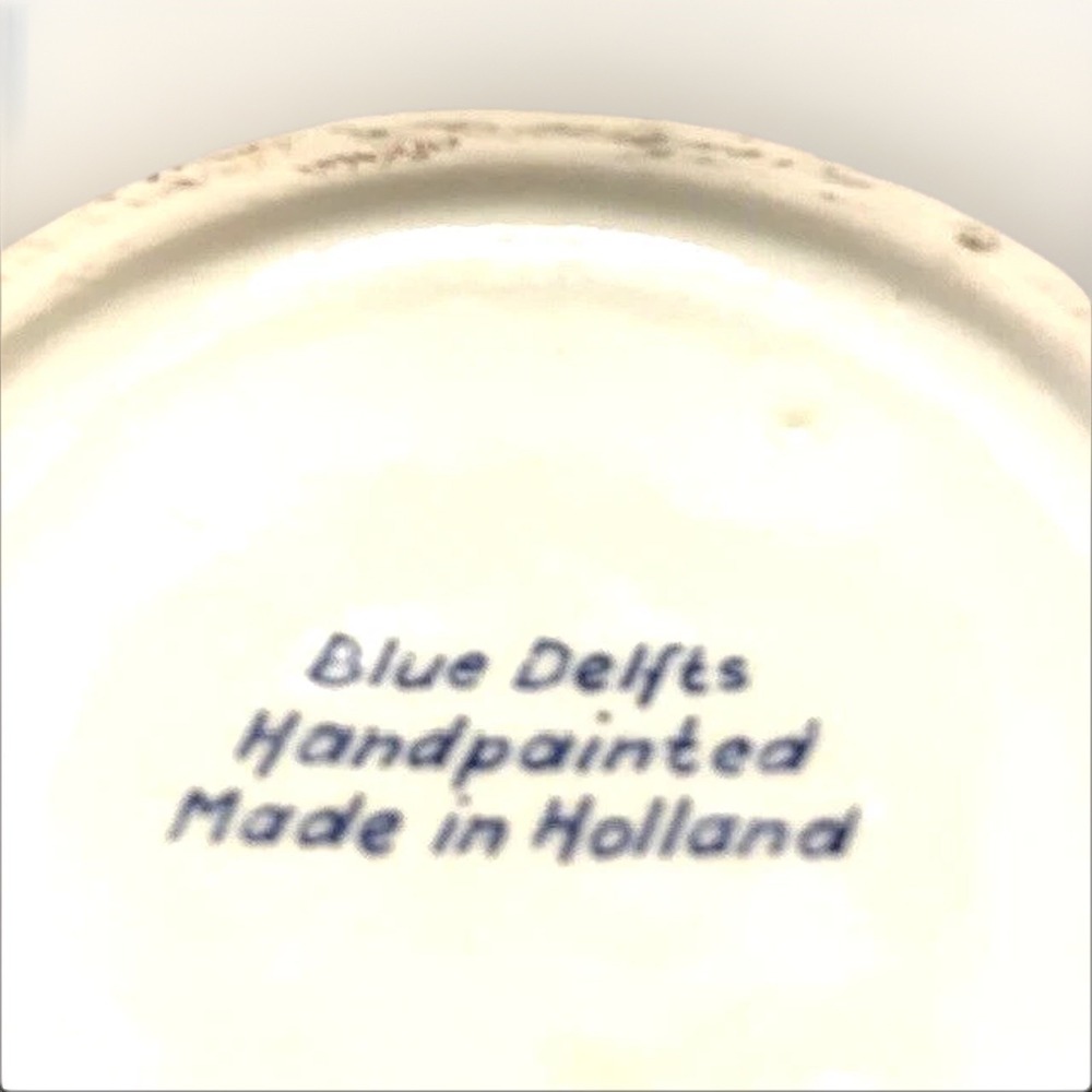 VTG Delft Mug Blue Hand Painted Windmill Cottage Shabby Coastal Decor Retro LRG - Picture 2 of 14